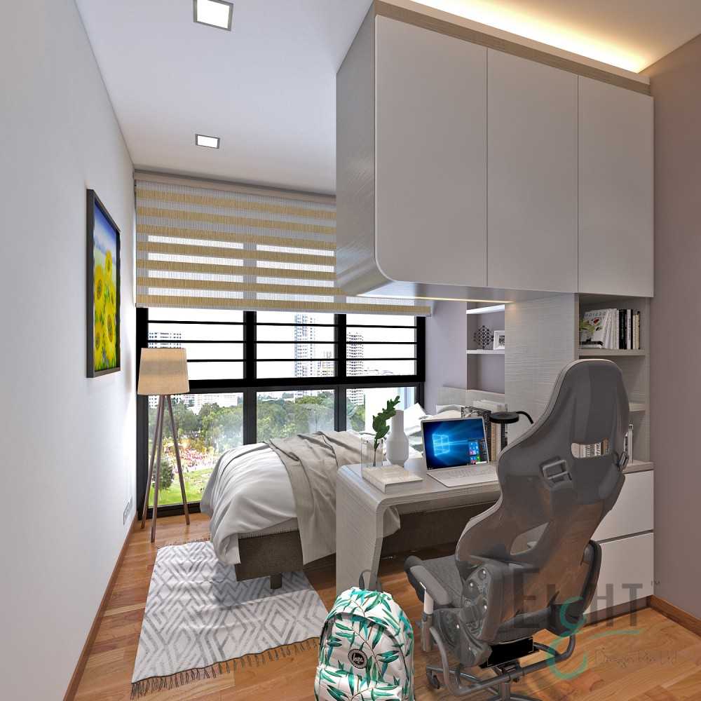 Contemporary Kids Room with Bookshelf and Children's Storage