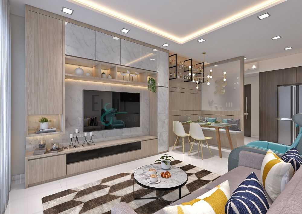 Contemporary Living Room with Settee and TV Console