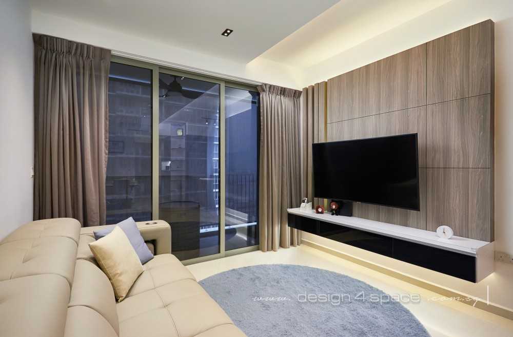 Modern Living Room with TV Console and Feature Wall