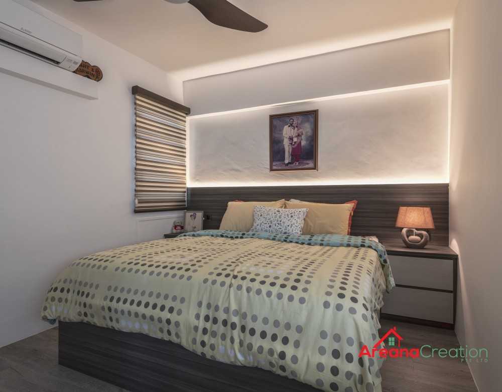 Contemporary Bedroom with Wood Flooring and Queen Bed
