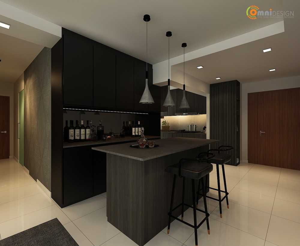 Contemporary Dining Room with Kitchen Island and Dining Chairs