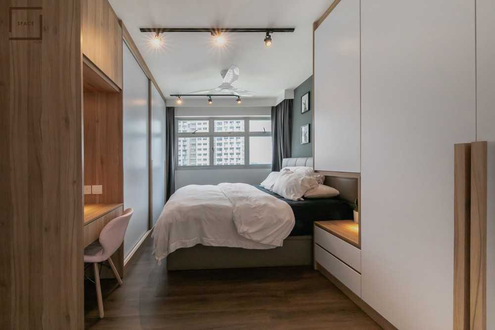 Scandinavian Bedroom with Cove Lighting and Wardrobe