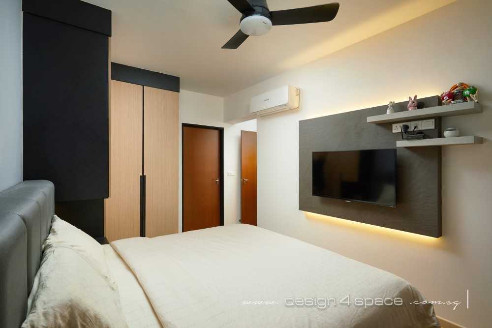 Modern Bedroom with Downlights and Bedside Table