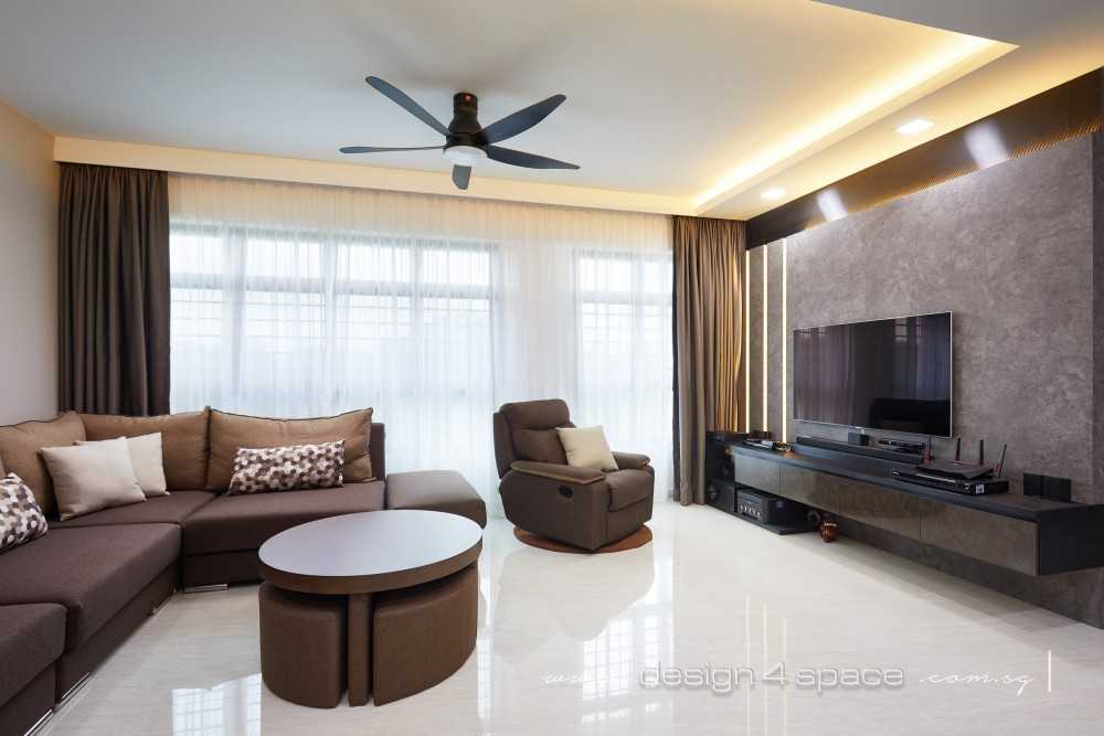 Modern Living Room with Wood Flooring and TV Console