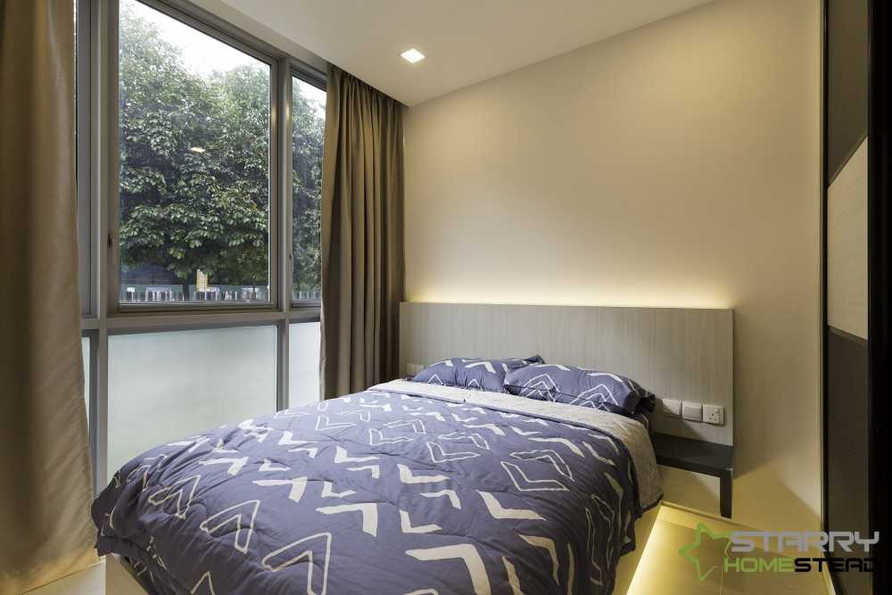 Scandinavian Bedroom with Wardrobe and Bedside Table