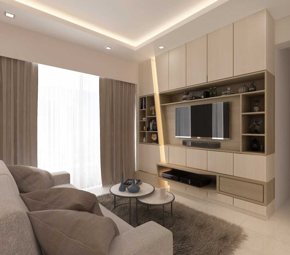 Modern Living Room with TV Console and Feature Wall