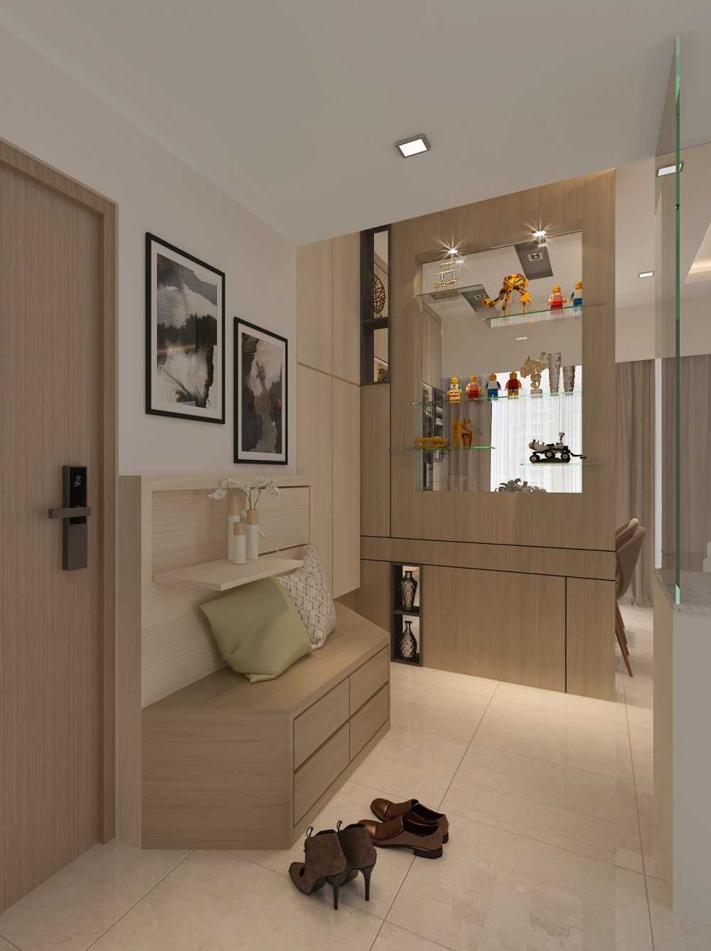Modern Foyer with Settee and Sofa