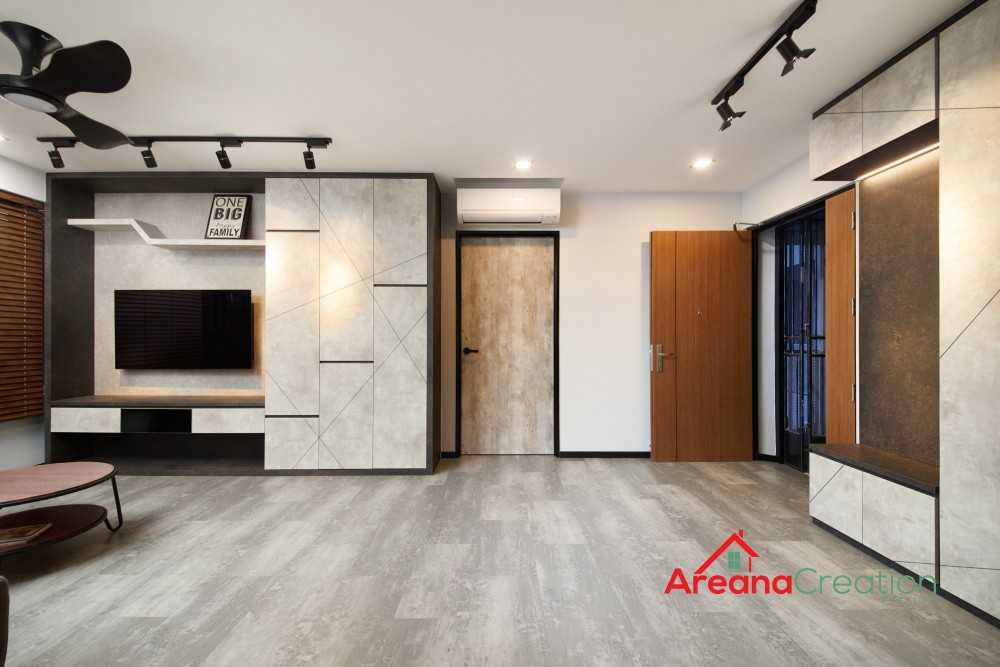 Modern Living Room with TV Console and Sofa