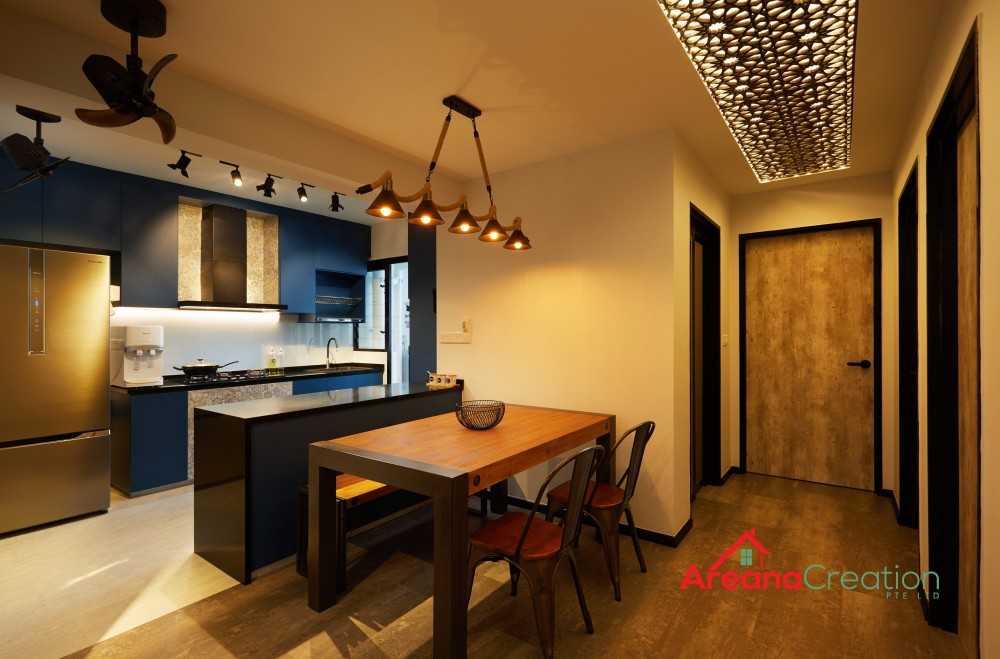 Modern Dining Room with Downlights and Dining Table