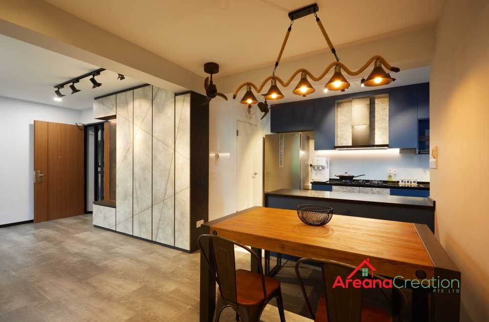 Modern Dining Room with Ceiling Light and Dining Table