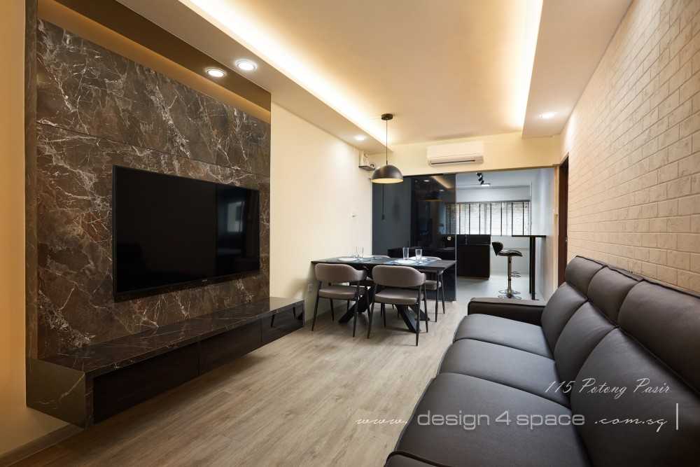 Contemporary Living Room with TV Console and TV