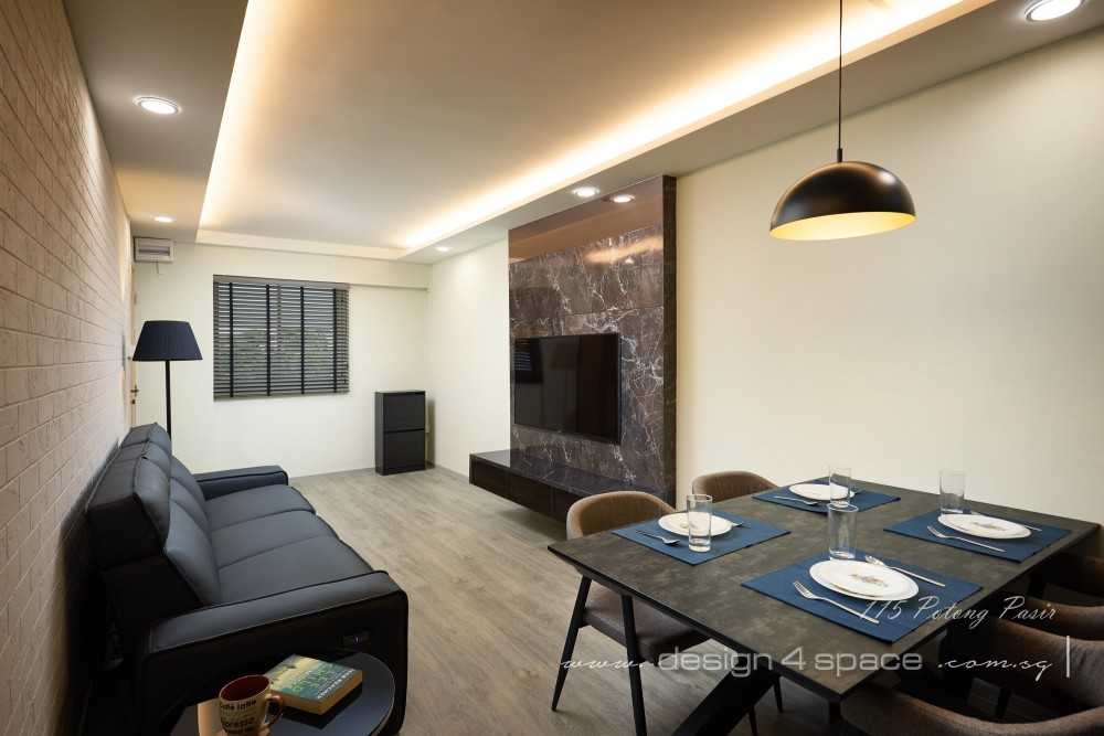 Contemporary Living Room with TV Console and Sofa