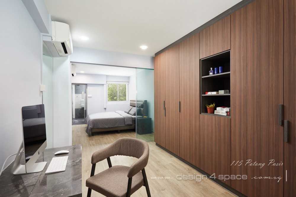 Contemporary Bedroom with Wood Flooring and Cove Lighting