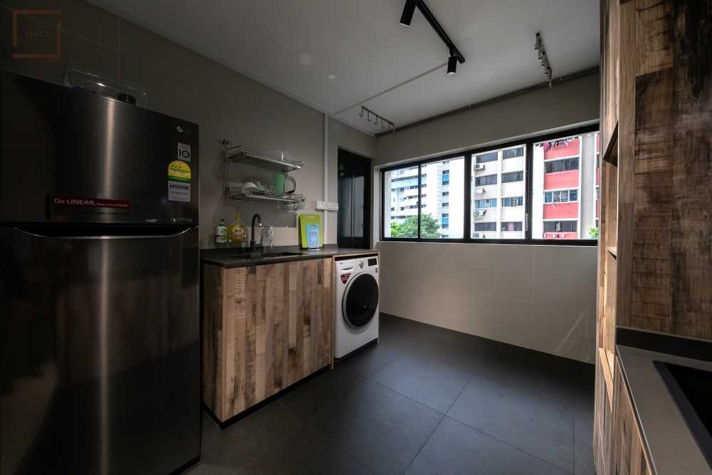 Industrial Kitchen with Cupboard and Kitchen Accessories