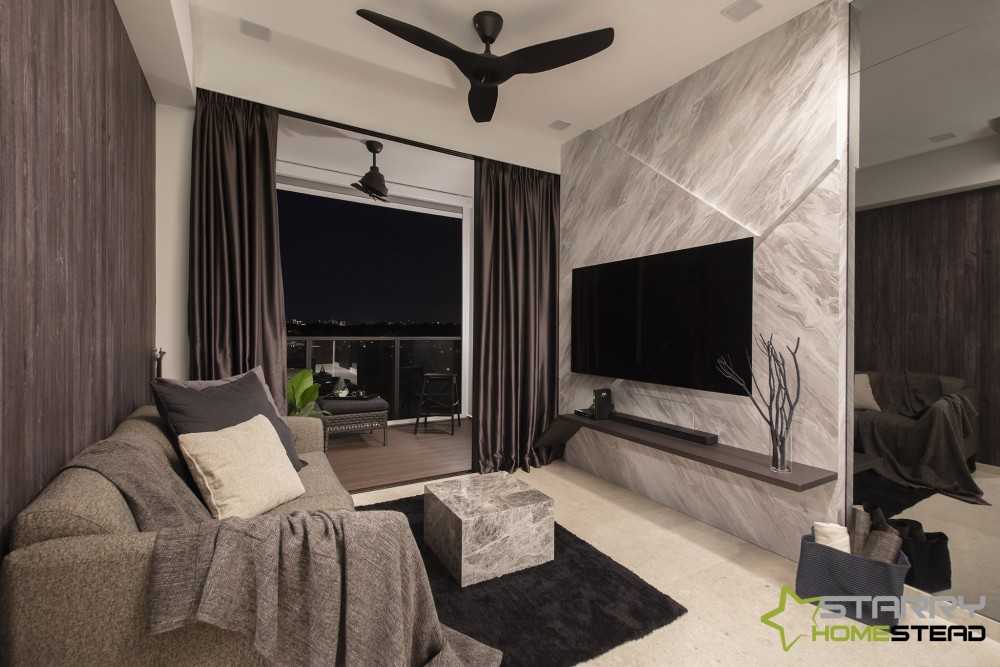 Modern Living Room with Feature Wall and Sofa