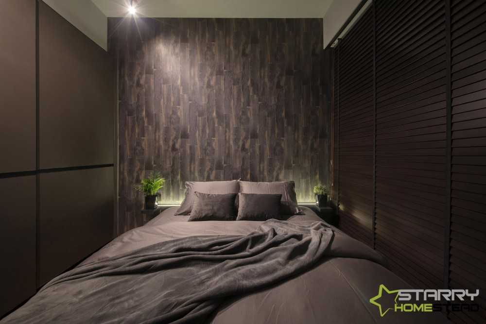 Modern Bedroom with Wardrobe and Bedside Table