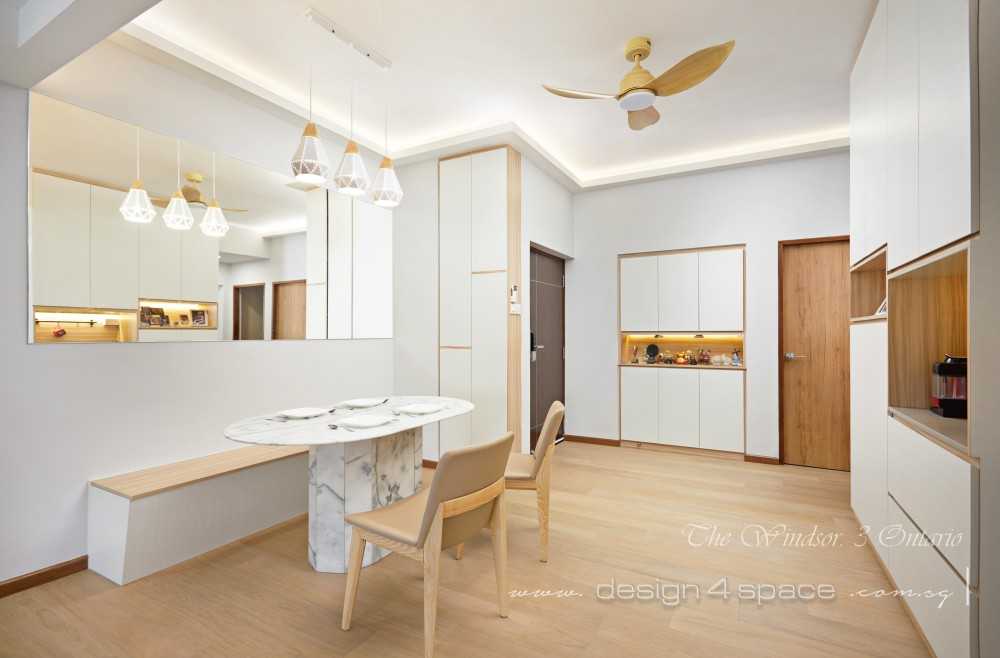 Scandinavian Dining Room with Drop Light and Cove Lighting