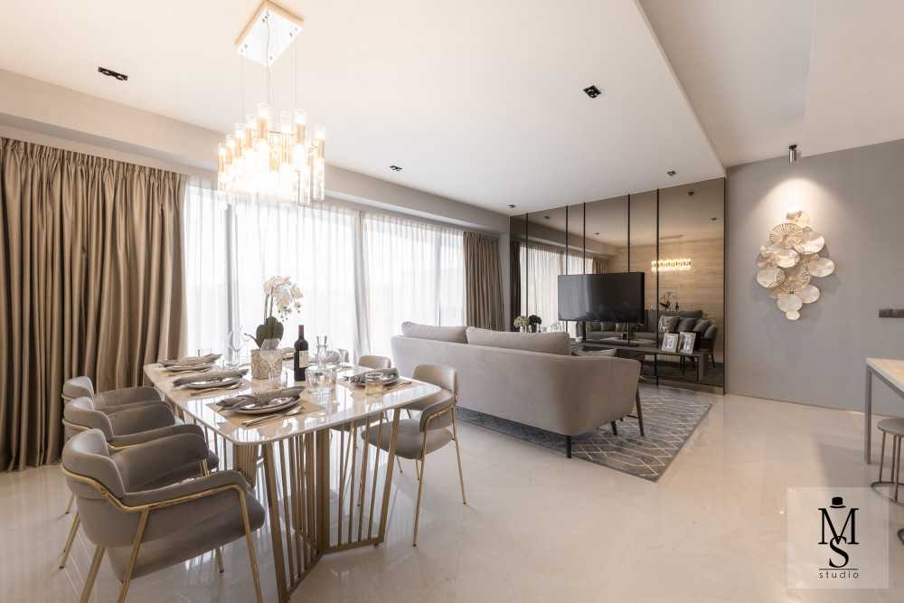 Modern Living Room with Feature Wall and Mirror