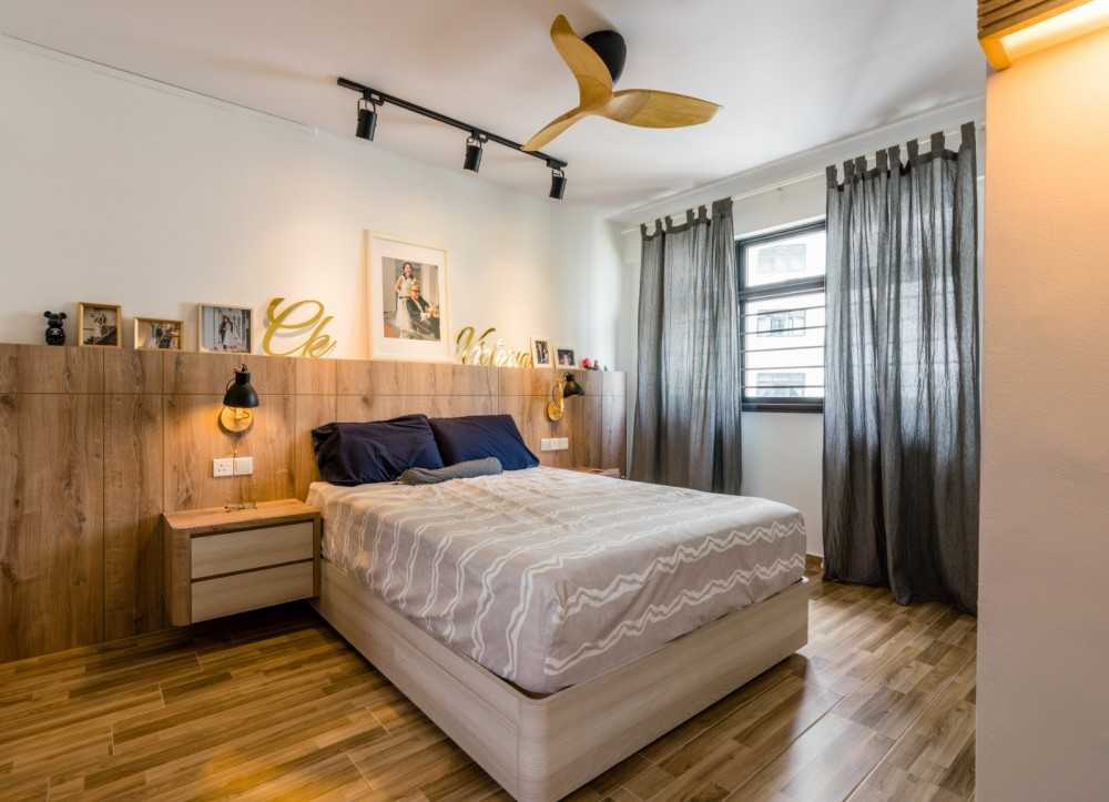 Modern Bedroom with Vinyl Flooring and Wardrobe