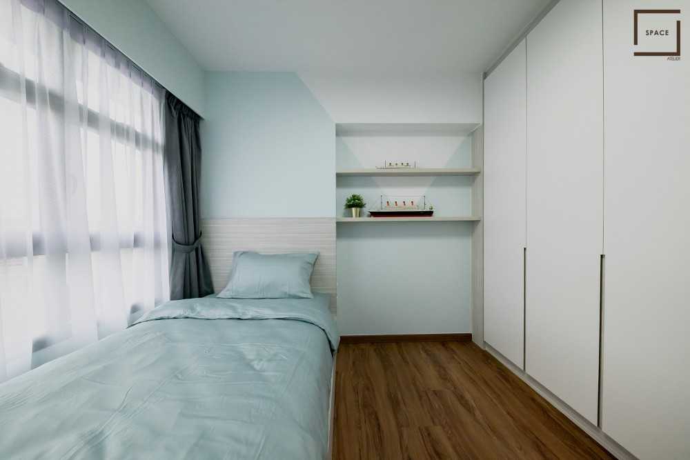 Scandinavian Bedroom with Parquet Floor and Wardrobe