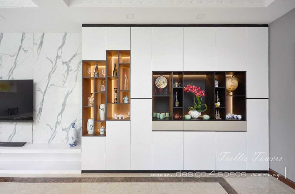 Contemporary Living Room with Wood Flooring and TV Console