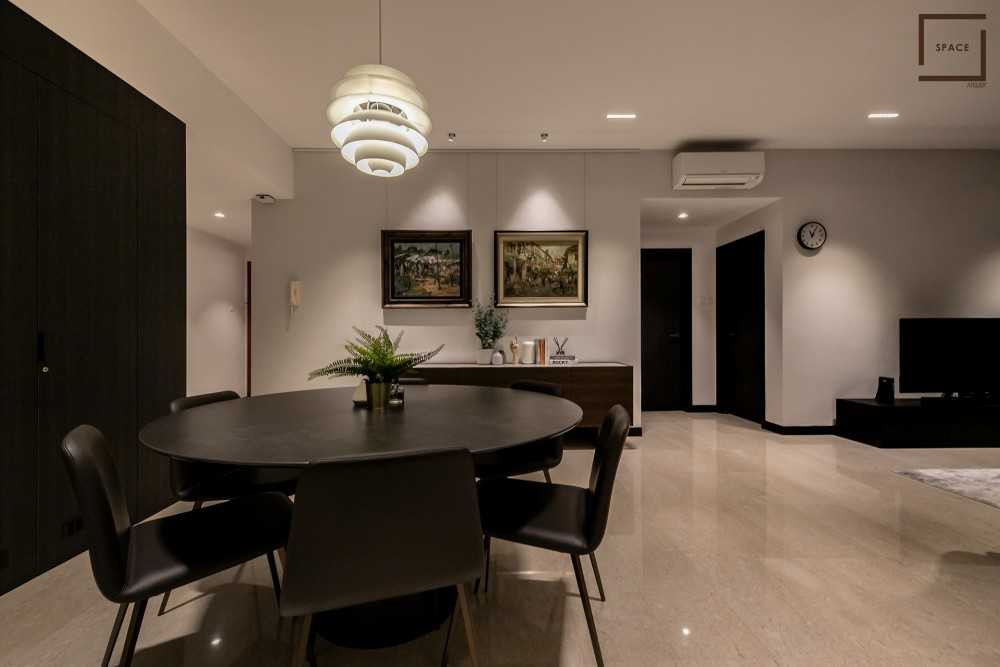 Minimalist Living Room with TV Console and Ceiling Light