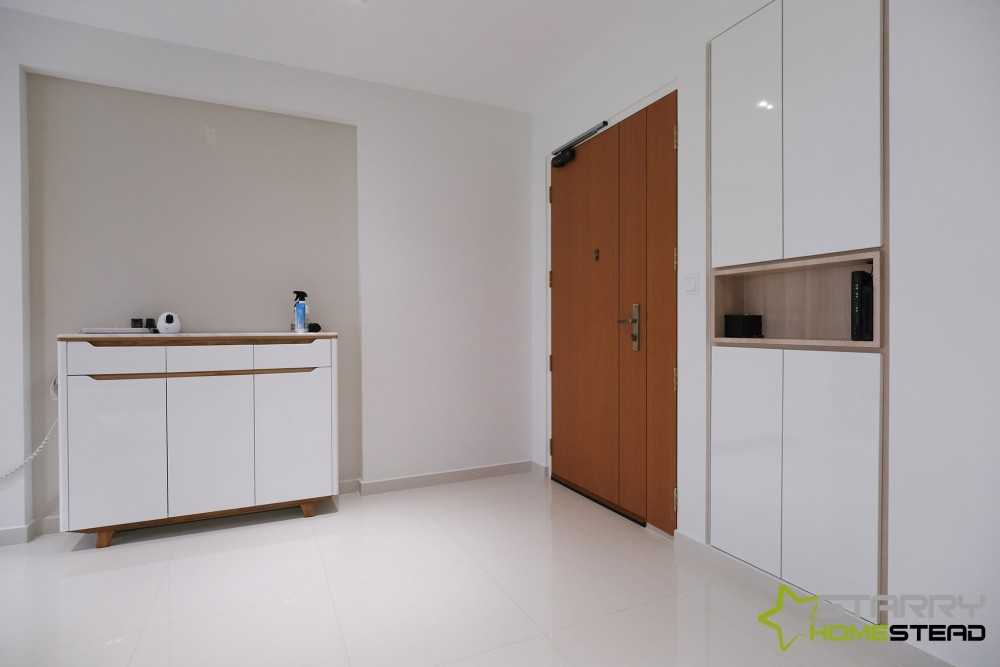 Scandinavian Entryway with Storage Cabinets and Shoe Cabinets