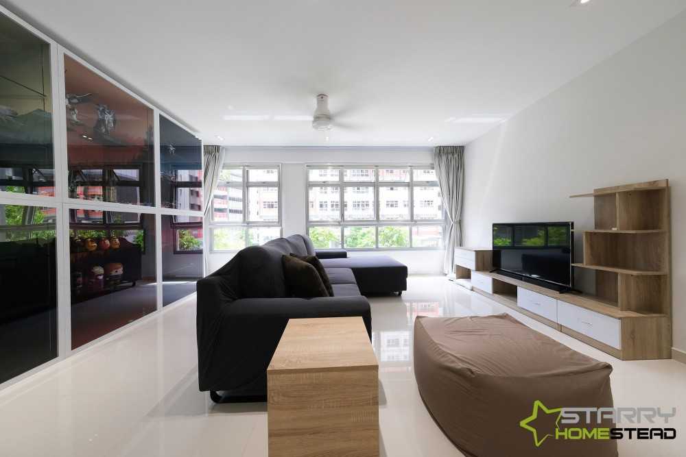 Scandinavian Living Room with TV Console and Sofa