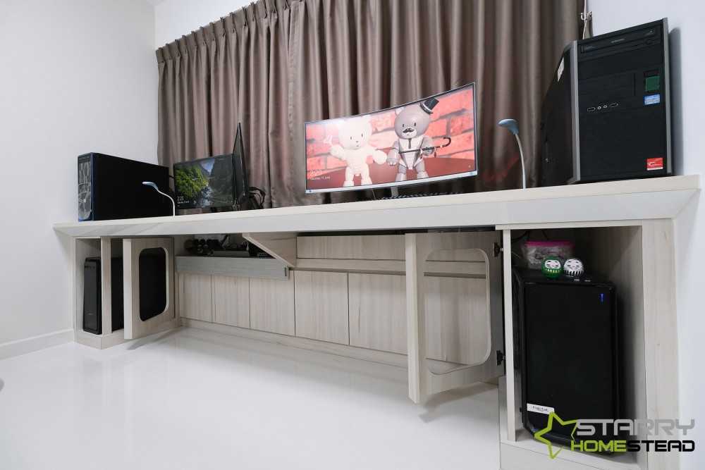 Scandinavian Study with Desk and Computer