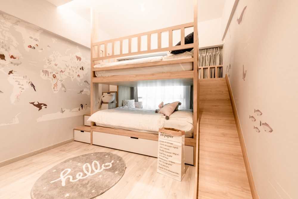 Modern Kids Room with Built-in Bed and Children's Storage