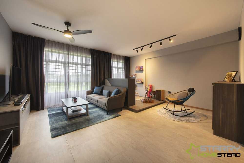 Industrial Living Room with Coffee Table and Rectangular Coffee Table