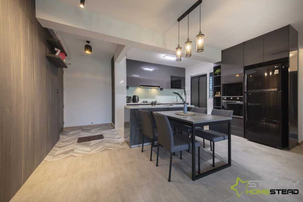 Industrial Dining Room with Dining Table and Dining Chairs