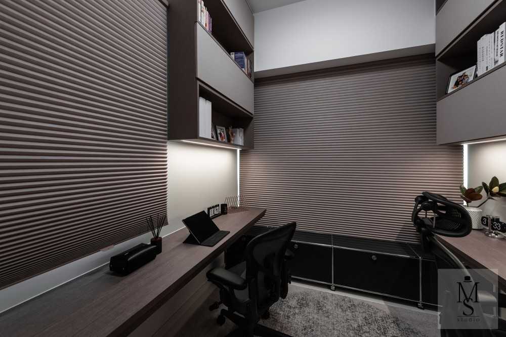 Contemporary Study with Bookshelf and Desk