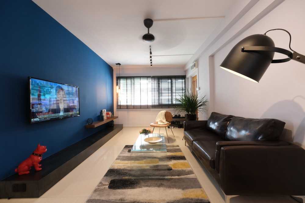 Modern Living Room with TV Console and Sofa