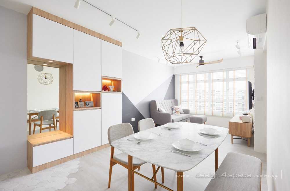 Scandinavian Dining Room with Dining Table and Dining Chairs