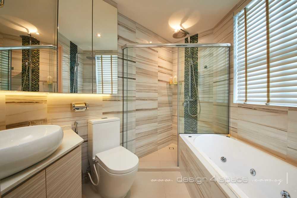 Asian Bathroom with Shower Screen and Laundry Baskets