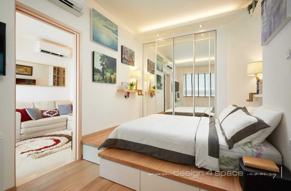Asian Bedroom with Drop Light and Drop Ceiling