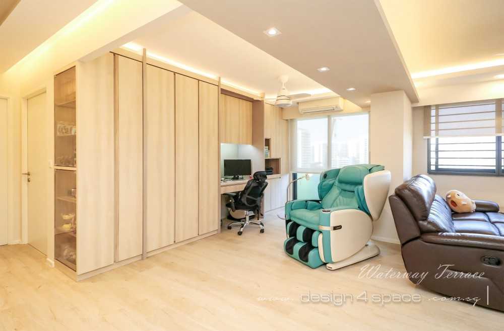 Contemporary Living Room with Vinyl Flooring and Parquet Floor