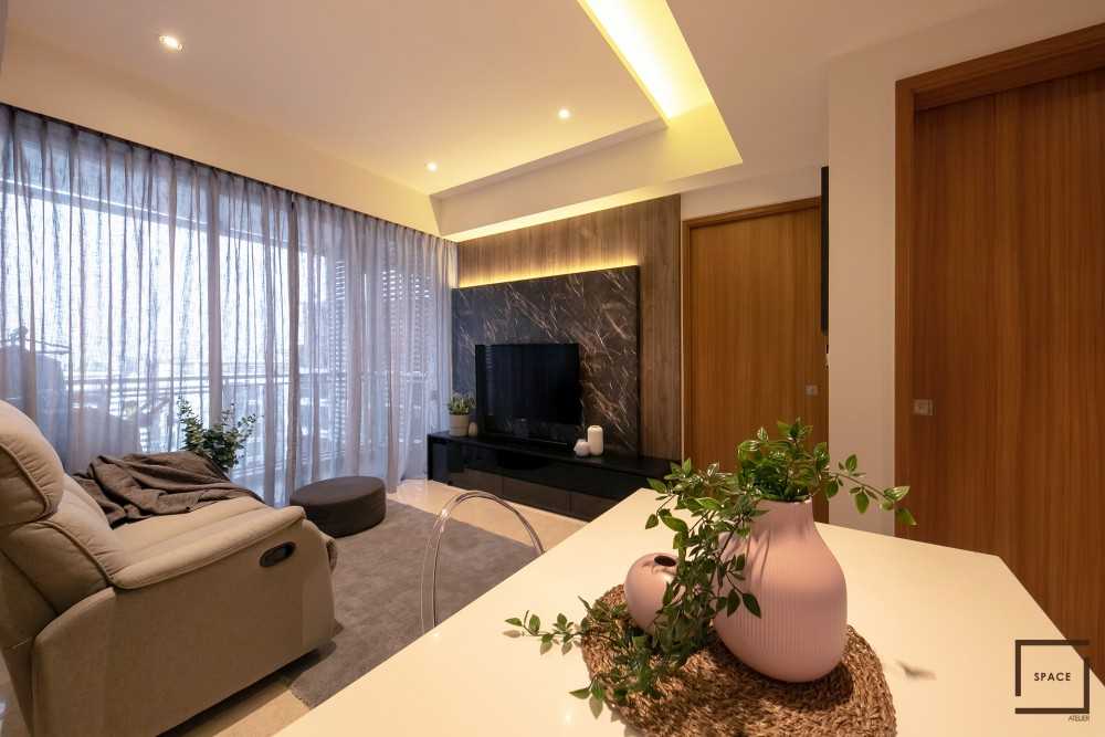 Scandinavian Living Room with TV Console and Sofa