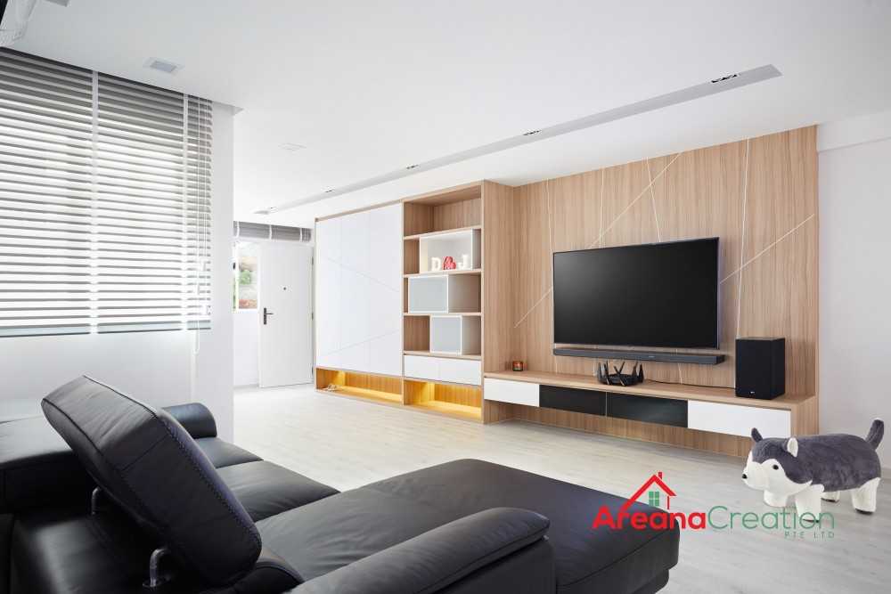 Modern Living Room with TV Console and Feature Wall