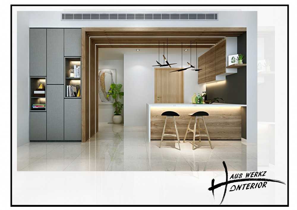 Modern Kitchen with Countertop and Breakfast Counter