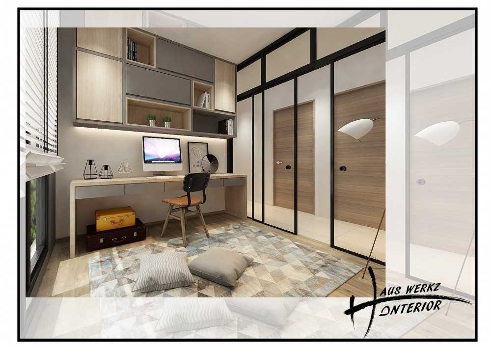 Modern Study with Bookshelf and Desk