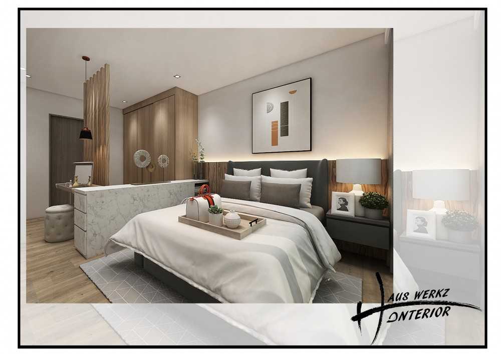 Modern Bedroom with Drop Ceiling and Wardrobe