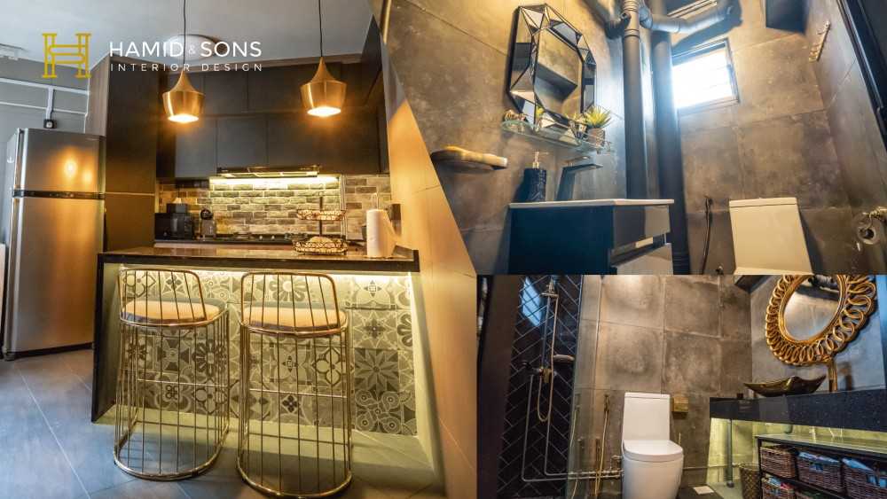 Eclectic Kitchen with Countertop and Homogeneous Tiles