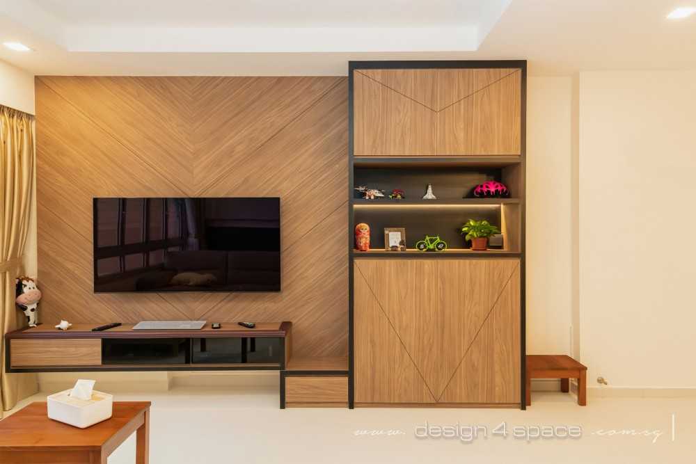 Modern Living Room with Wood Flooring and TV Console