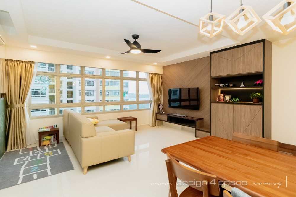 Modern Living Room with TV Console and Feature Wall