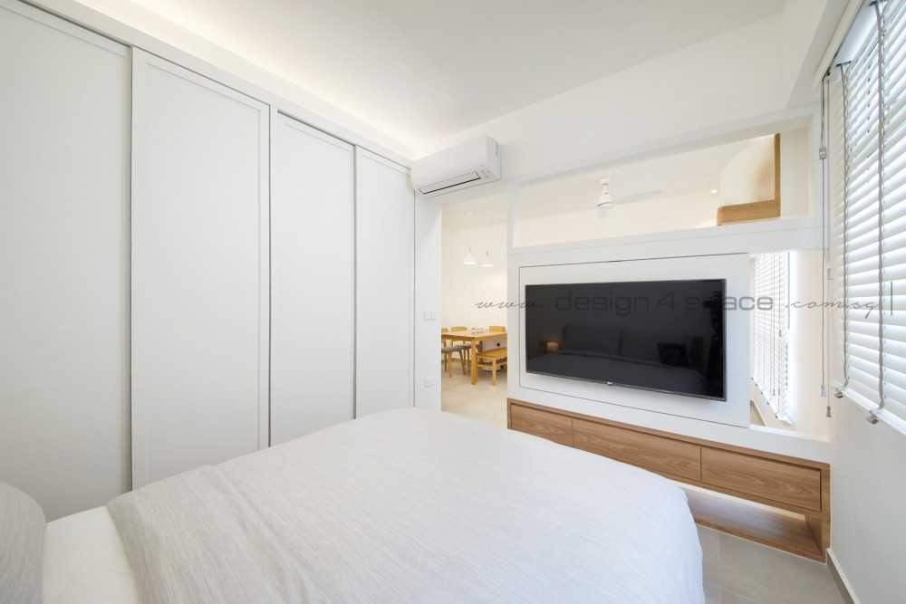 Contemporary Bedroom with Vinyl Flooring and Homogeneous Tiles