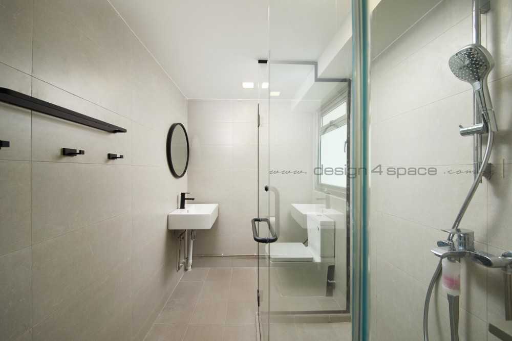 Contemporary Bathroom with Homogeneous Tiles and Granite Floor
