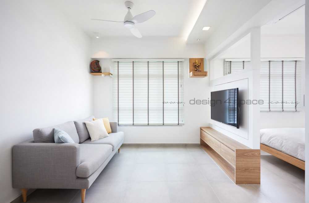 Contemporary Living Room with TV Console and Sofa