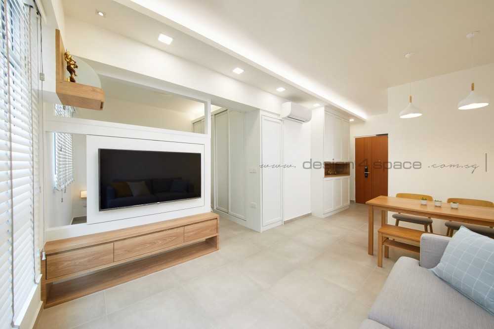 Contemporary Living Room with TV Console and Sofa